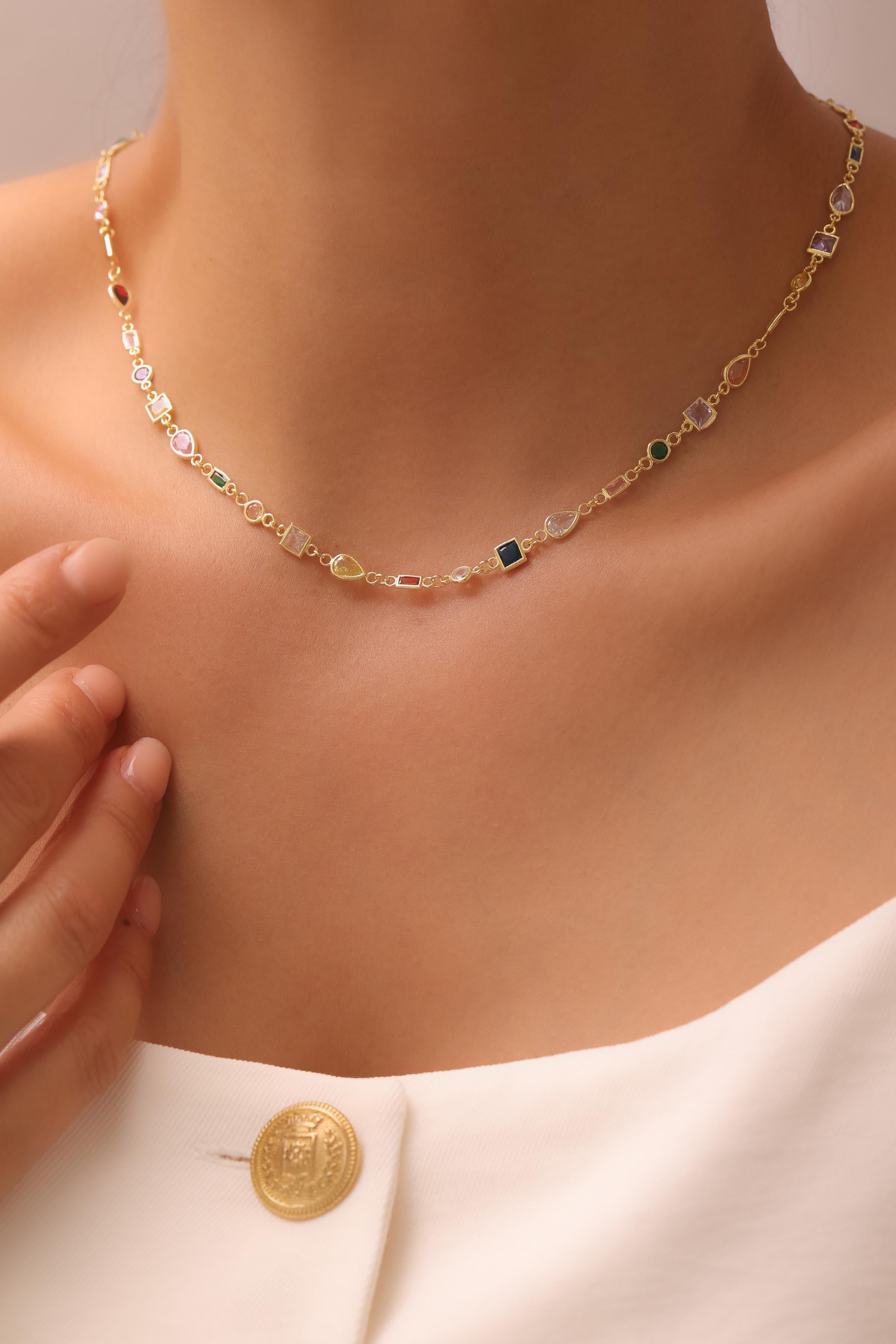 Rainbow Gems Halskette
