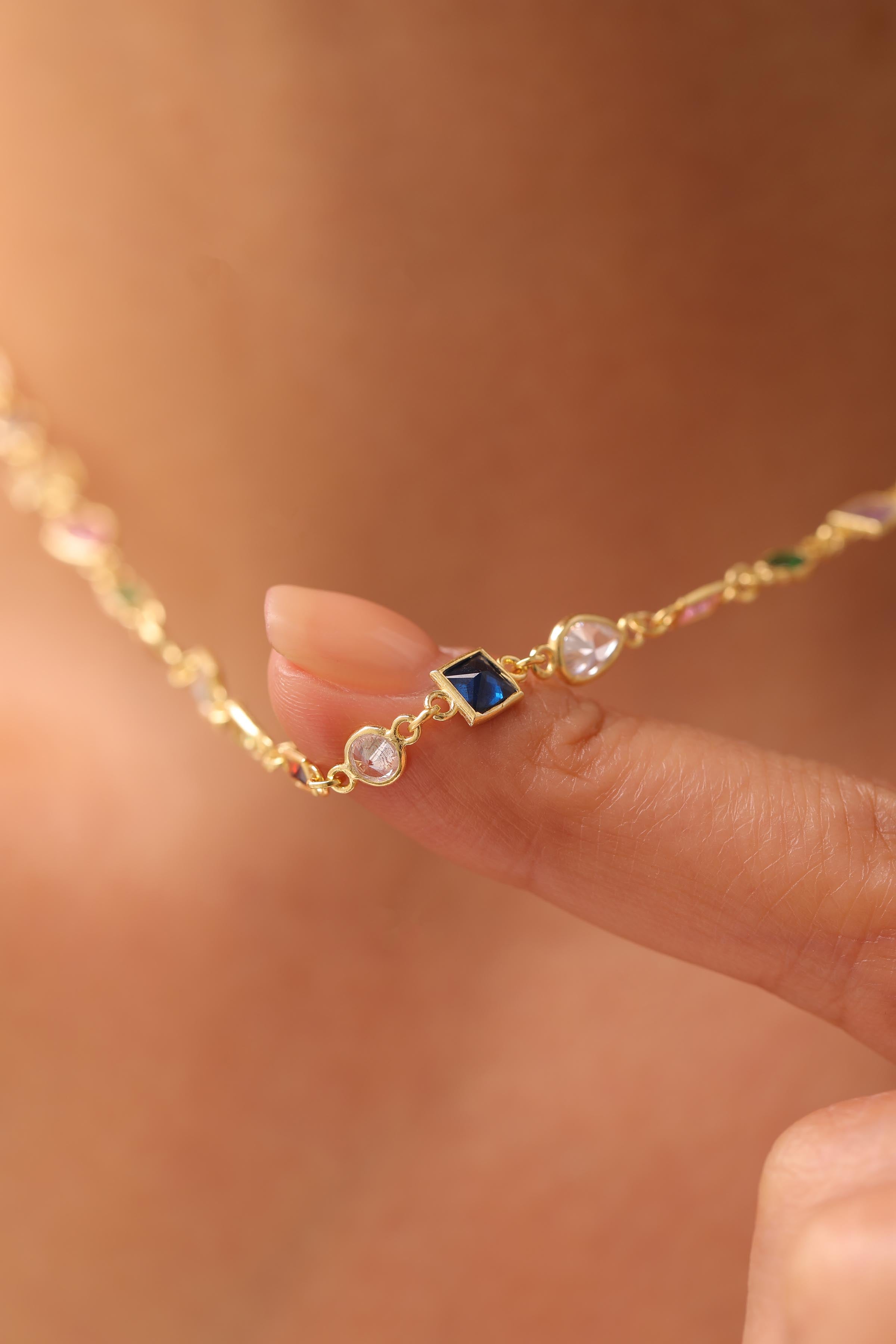 Rainbow Gems Halskette