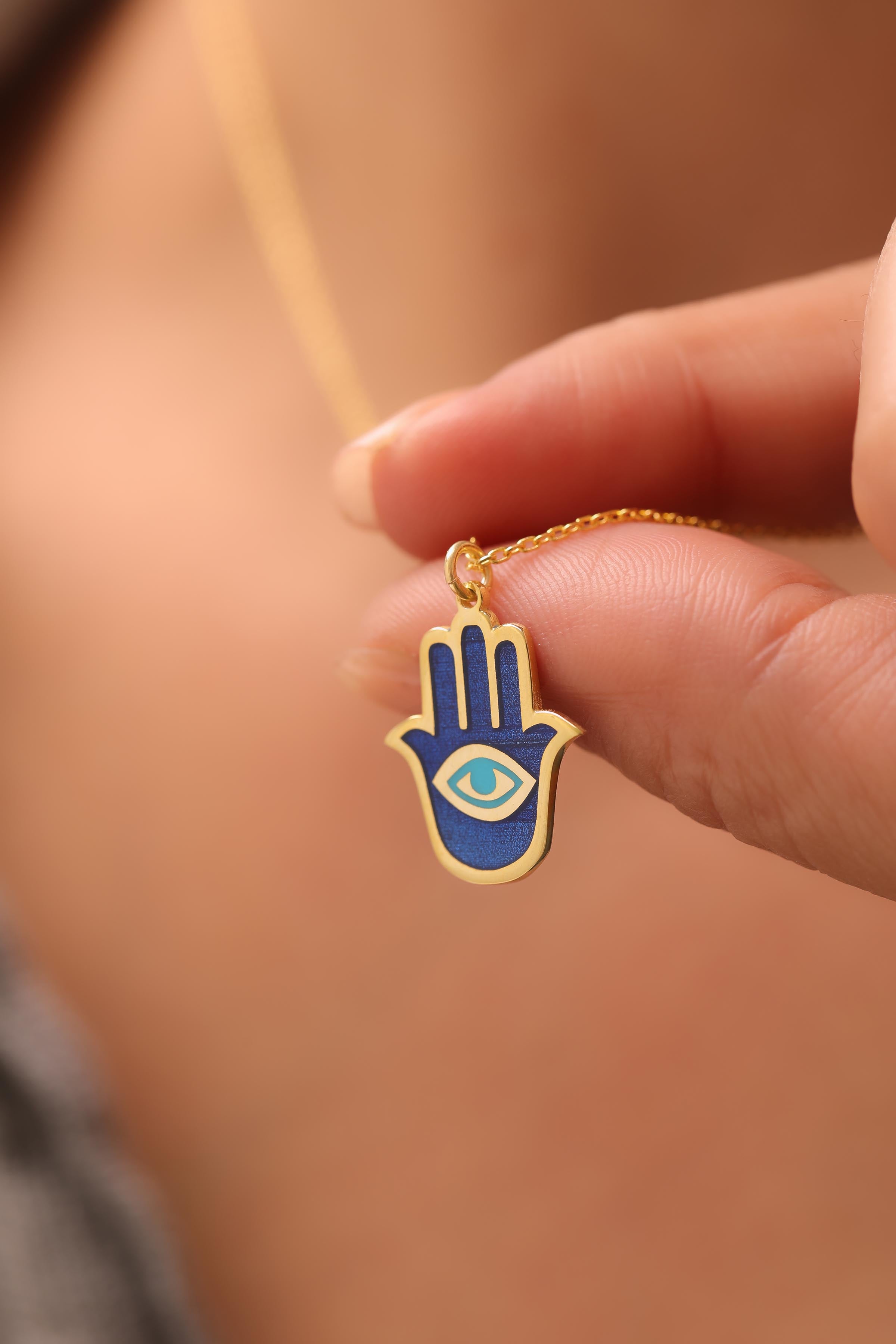 Blue Eye Fatima Halskette
